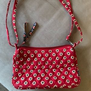 Vera Bradley Red Floral Crossbody Purse or Shoulder Bag - Discontinued Print